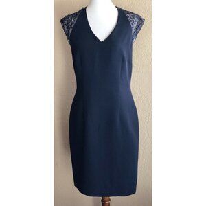 Basler Womens Black Sequin Lace Dress Size 40